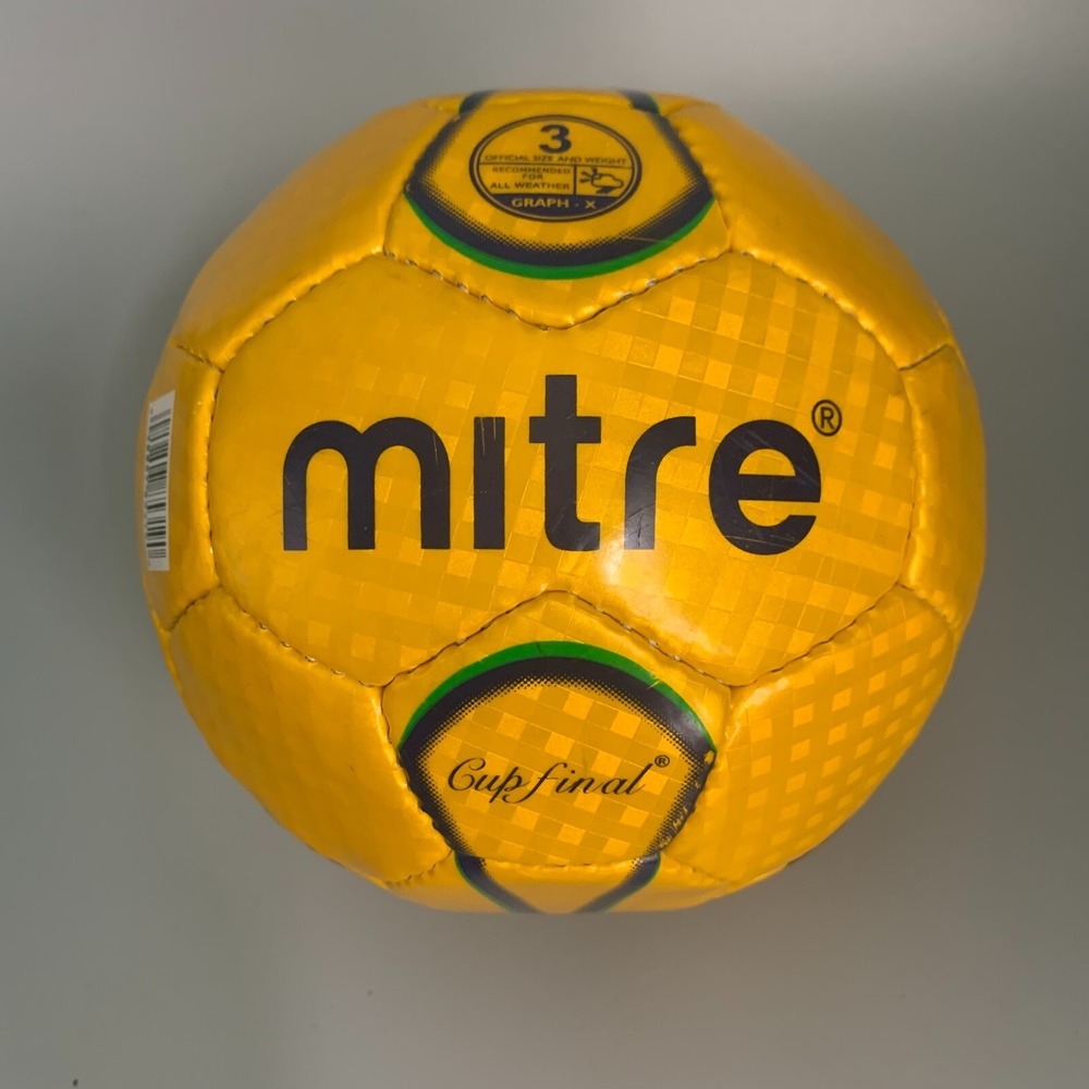 Mitre Cup Final Soccer Ball Size 3 Yellow All Weather Graph-X Training Ball
